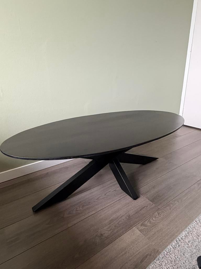 Salontafel mangohout DOK2 zwart - 2 jaar oud, Ophalen, 100 tot 150 cm, 50 tot 100 cm, Zo goed als nieuw