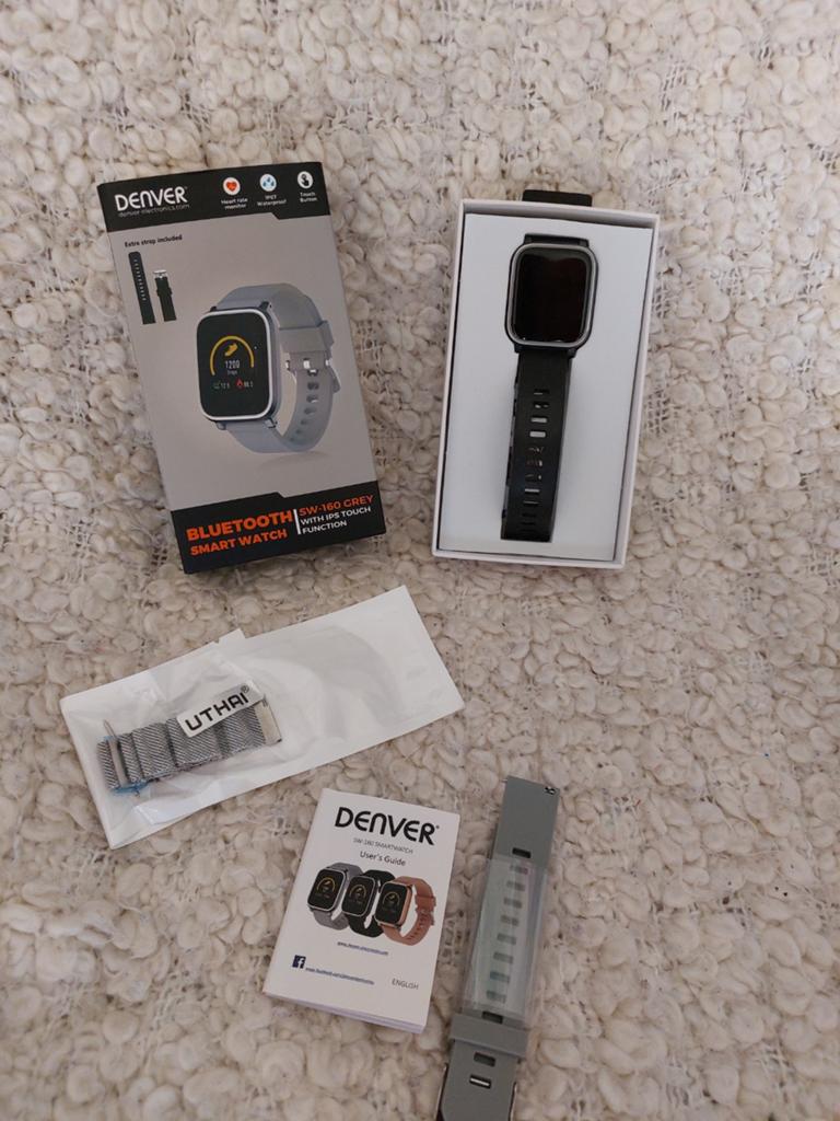Denver Smartwatch SW-160 Grijs met hartslagmeter, Sieraden, Tassen en Uiterlijk, Smartwatches, Ophalen of Verzenden, Zo goed als nieuw