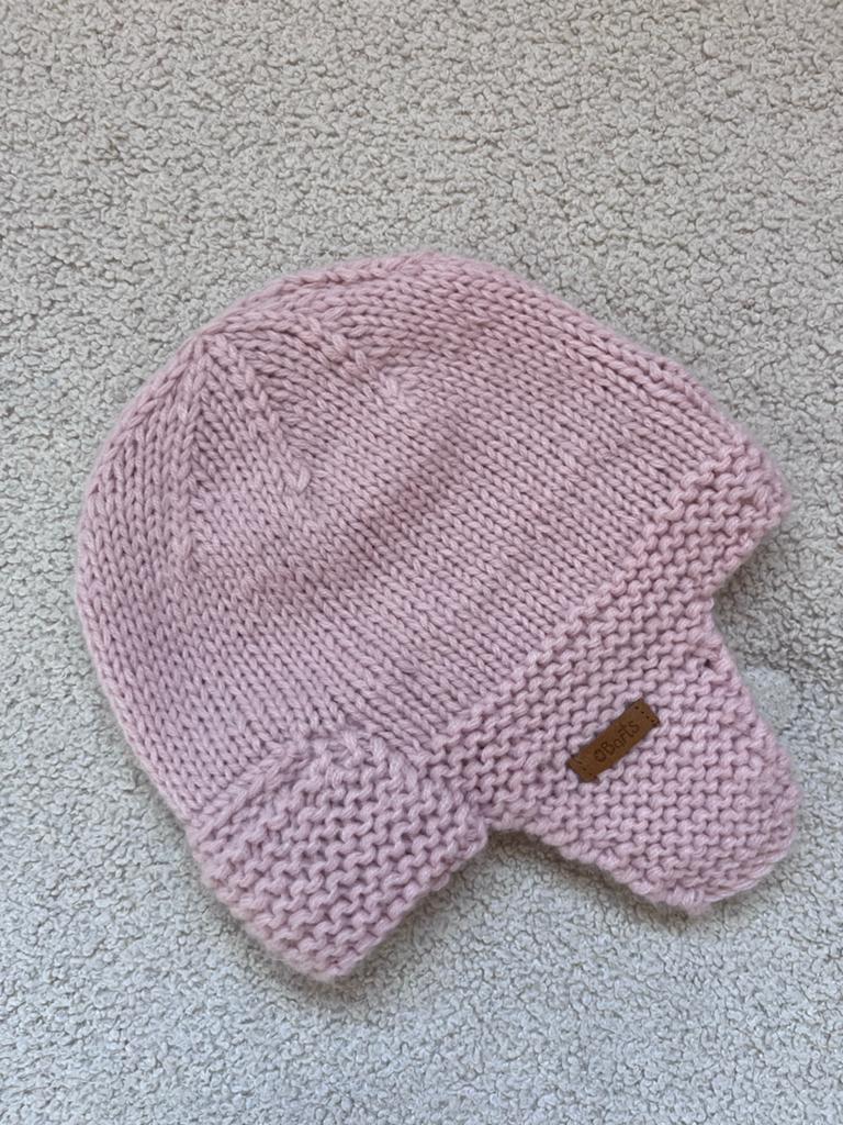 Barts roze muts met oorwarmers 46cm (3-12 maanden), Ophalen of Verzenden, Zo goed als nieuw, Meisje, Muts
