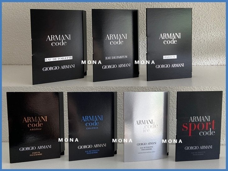ArmaniCode set 7 parfum samples proefjes testers monsters, Verzenden, Nieuw
