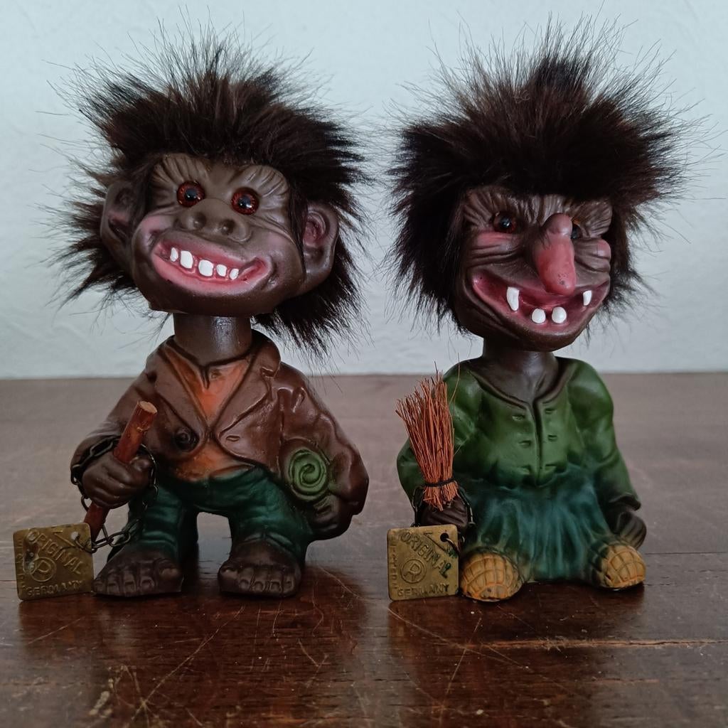 Vintage Original bubblehead trolls Germany., Ophalen of Verzenden, Gebruikt