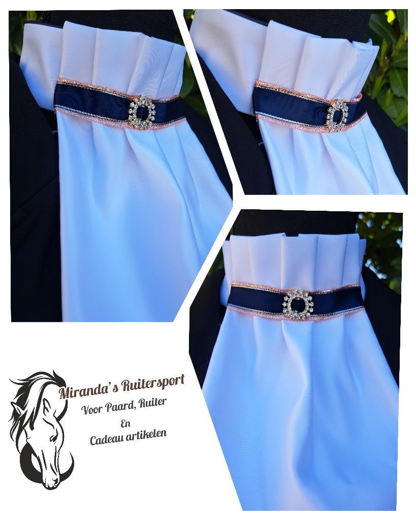 Nieuw Made by Lique plastron Harmonica Blauw/Rosé, Dressuur, ., Nieuw, Ophalen of Verzenden