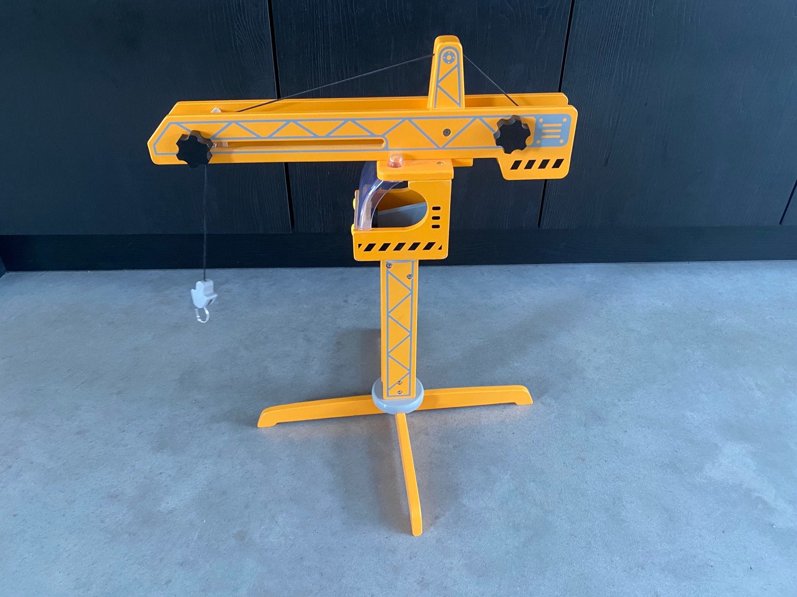 Hape houten hijskraan, zgan, Ophalen of Verzenden, Zo goed als nieuw