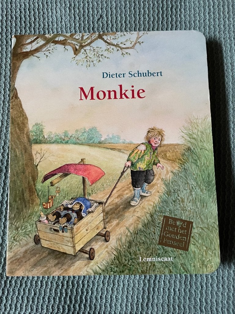Monkie met dikke bladzijden - Dieter Schubert, Boeken, Ophalen of Verzenden, Zo goed als nieuw, Ingrid & Dieter Schubert, 1 tot 2 jaar