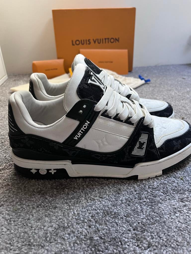 Louis Vuitton LV Trainer Sneakers Zwart/Wit, Verzenden, Zwart, Sneakers of Gympen, Gedragen