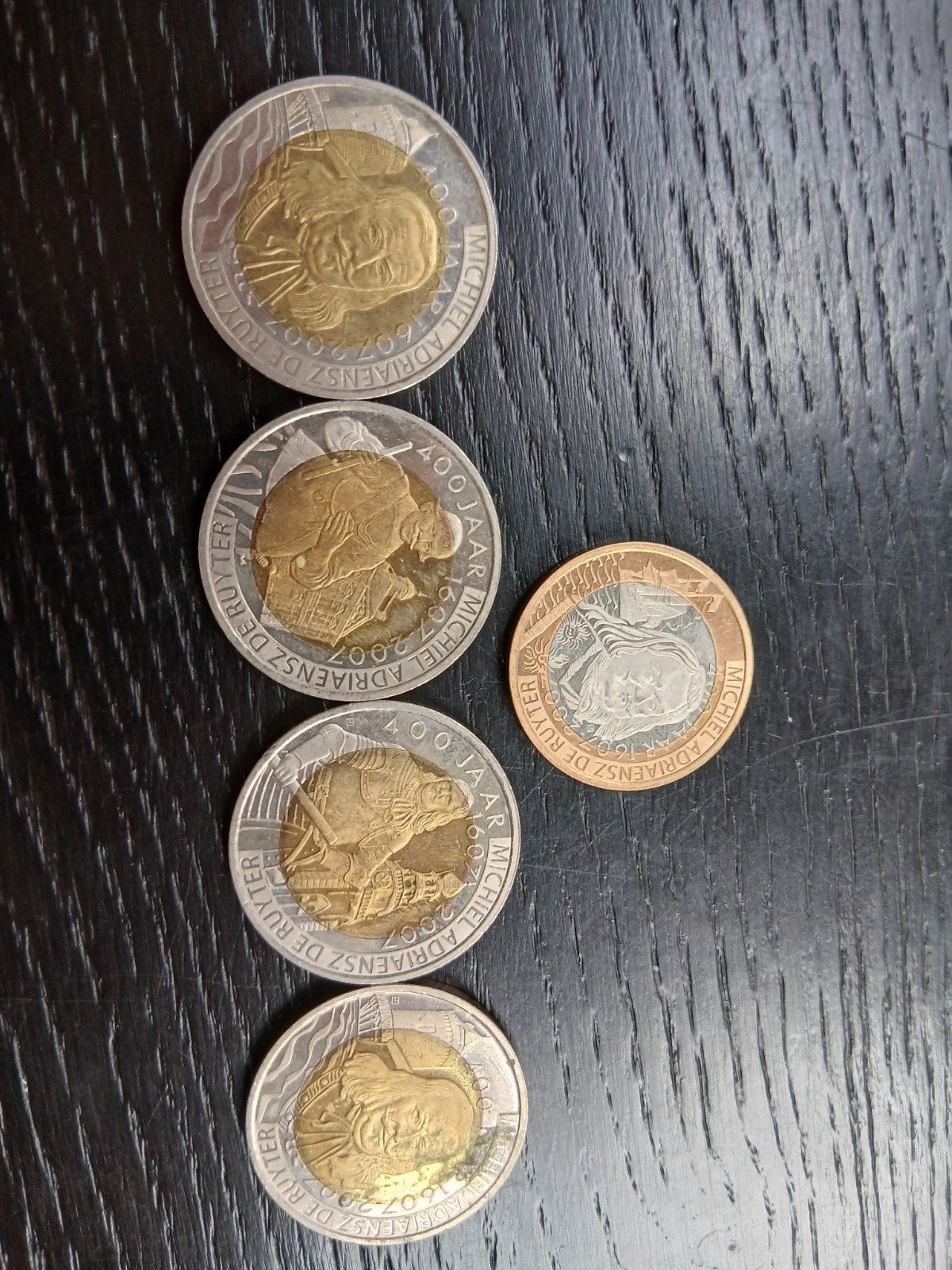 4x 2 Euro 1x 1 euro Herdenkingsmunt Michiel de Ruyter 2007., Postzegels en Munten, Ophalen of Verzenden, Setje