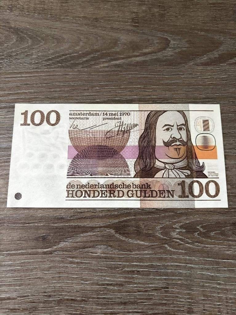 UNC biljet 100 gulden De Ruyter, 1970, Postzegels en Munten, Ophalen of Verzenden, 100 gulden