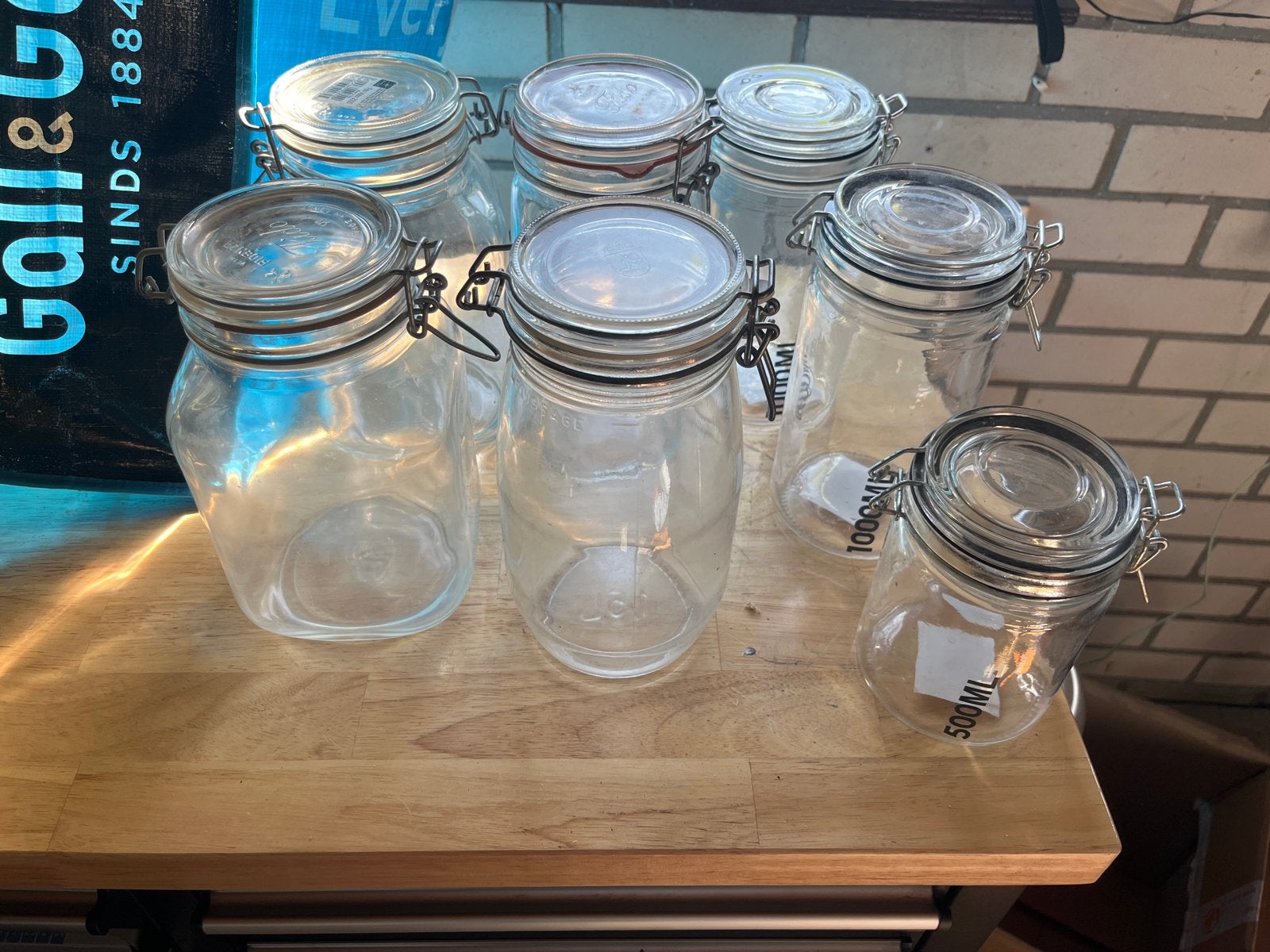 Set van 6 glazen weckpotten met beugelsluiting, Huis en Inrichting, Keuken | Keukenbenodigdheden, Ophalen of Verzenden, Voorraadpot