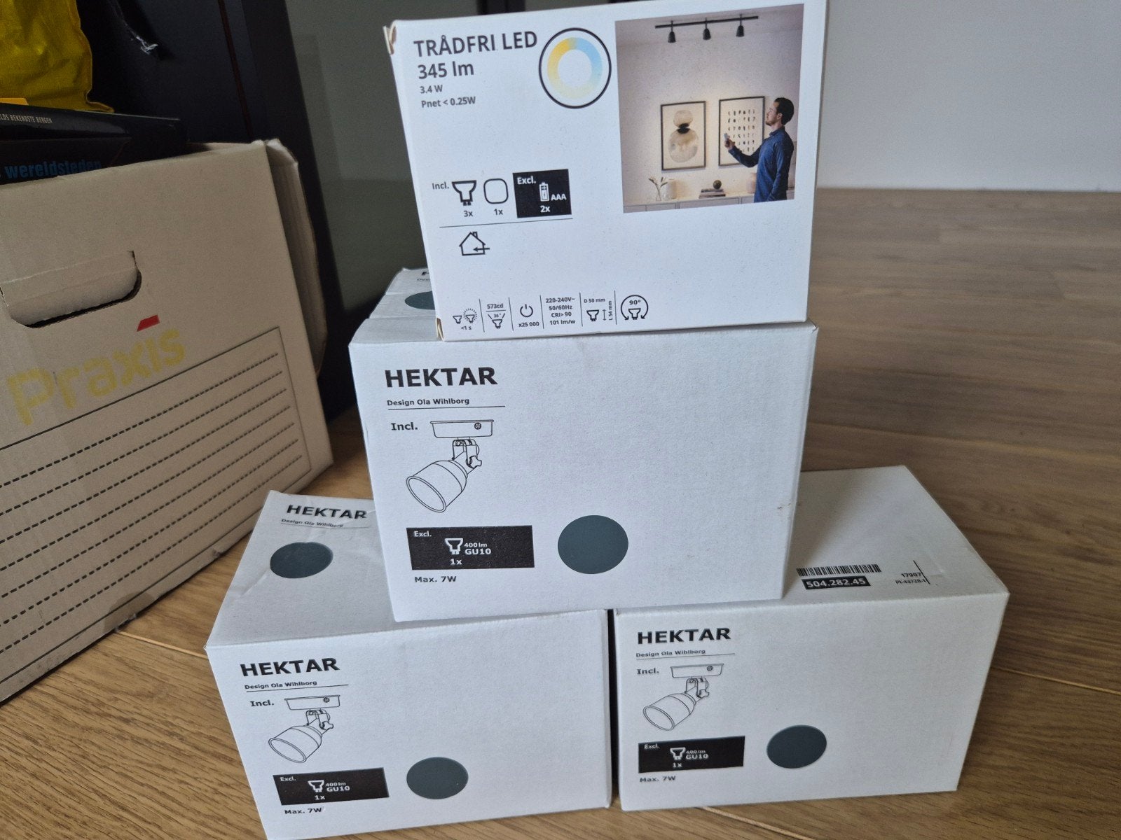 IKEA HEKTAR spotverlichting donkergrijs nieuw in doos, Ophalen of Verzenden, Nieuw, Plafondspot of Wandspot