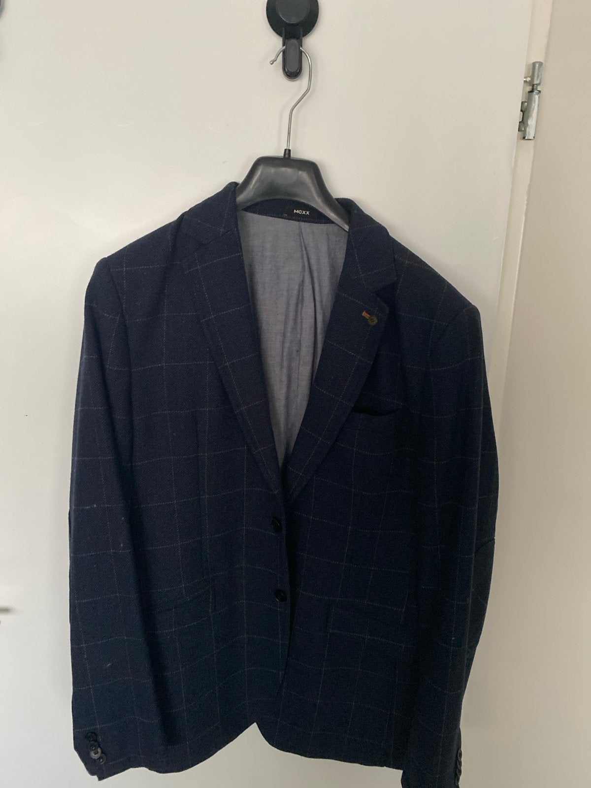 Mexx Colbert - Donkerblauw geruit colbert maat XL, Ophalen of Verzenden, Zo goed als nieuw, Overige maten, Blauw