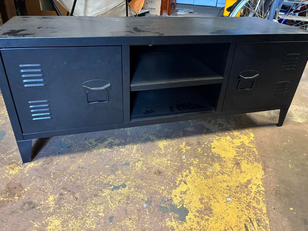 Metalen tv meubel/dressoir/audio kast - 40x118x45H, 1025xe, Ophalen of Verzenden, Zo goed als nieuw, Minder dan 100 cm
