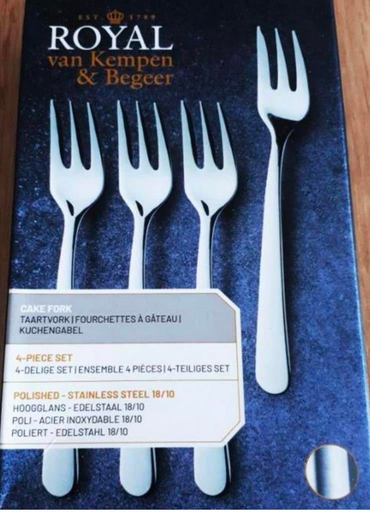 Royal Van Kempen & Begeer taartvorkjes, Huis en Inrichting, Keuken | Bestek, Nieuw, Ophalen of Verzenden, Rvs of Chroom, Vaatwasserbestendig