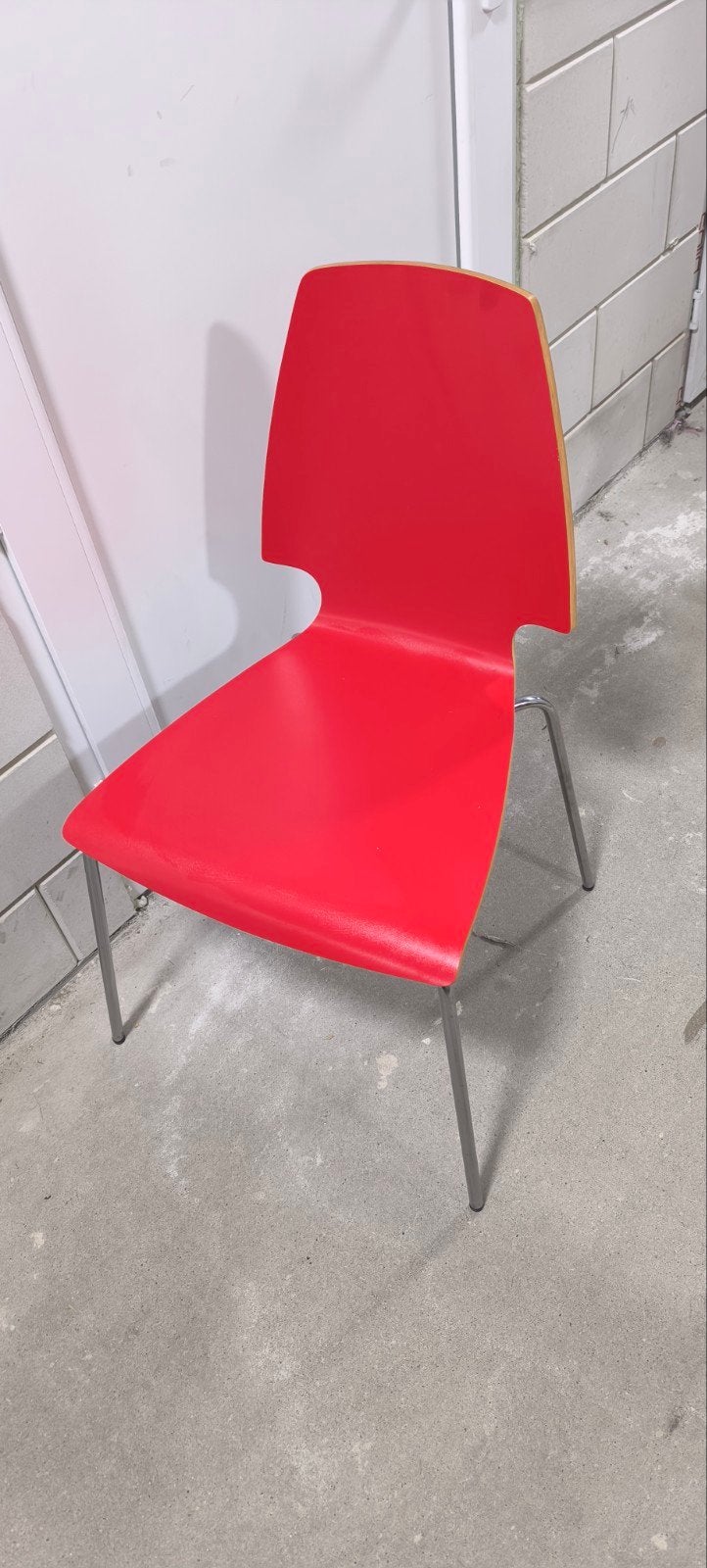 Ikea Vilmar dining red chairs (x4), Ophalen of Verzenden, Gebruikt, Twee
