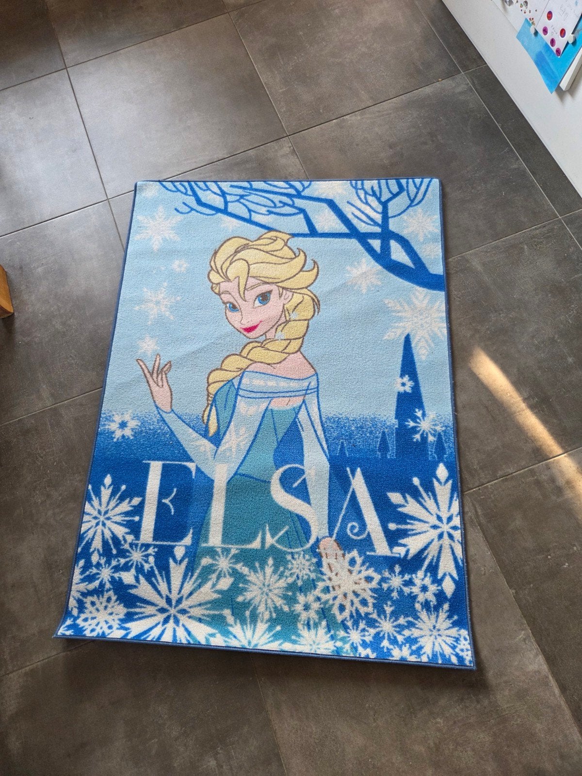 Vloerkleed Frozen, Gebruikt, 100 tot 150 cm, Blauw, Rechthoekig