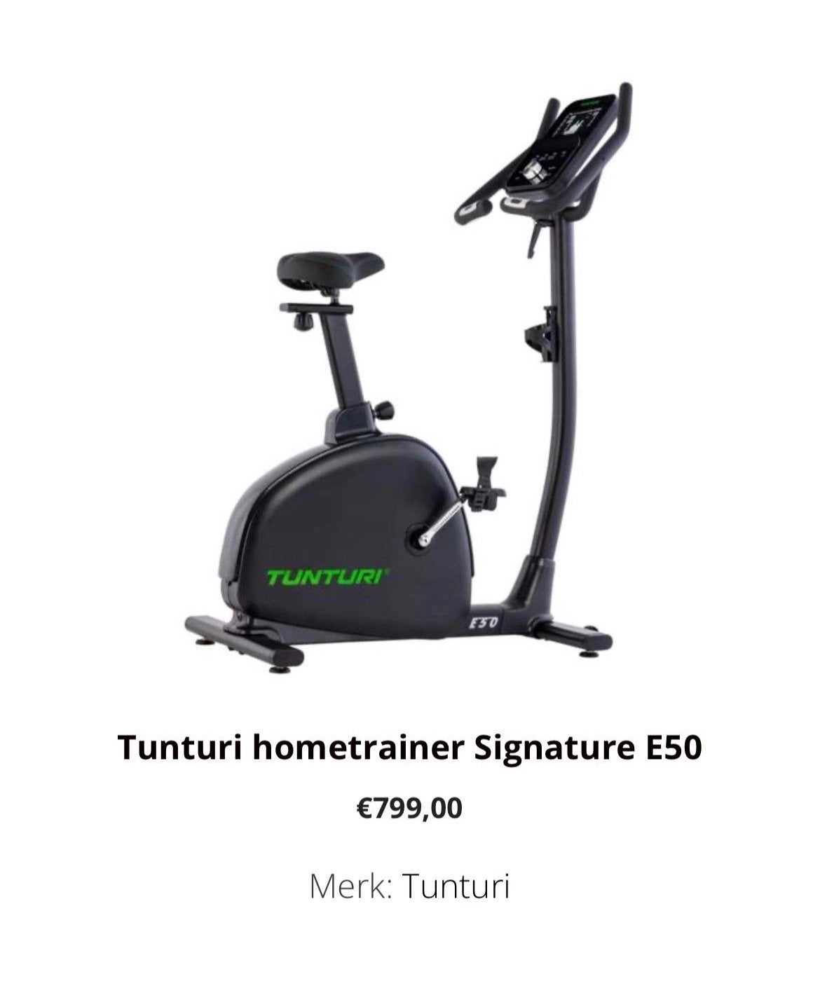 Tunturi Hometrainer Signature E50 - Zo goed als nieuw, Ophalen, Zo goed als nieuw, Metaal, Benen