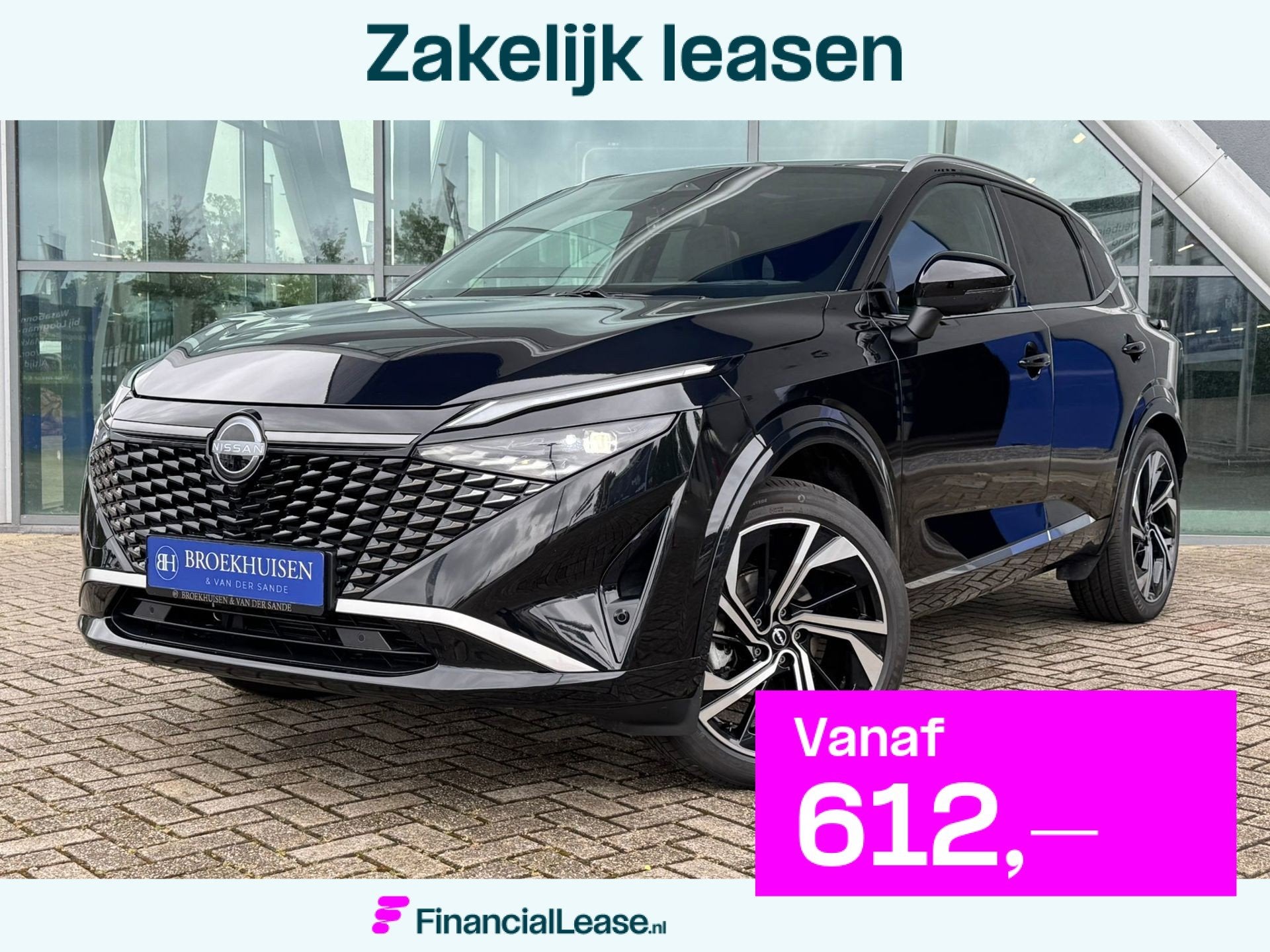 Nissan Qashqai 1.3 MHEV Xtronic Tekna Plus 158pk Massage sto, Zwart, 4 cilinders, Zwart, Bedrijf