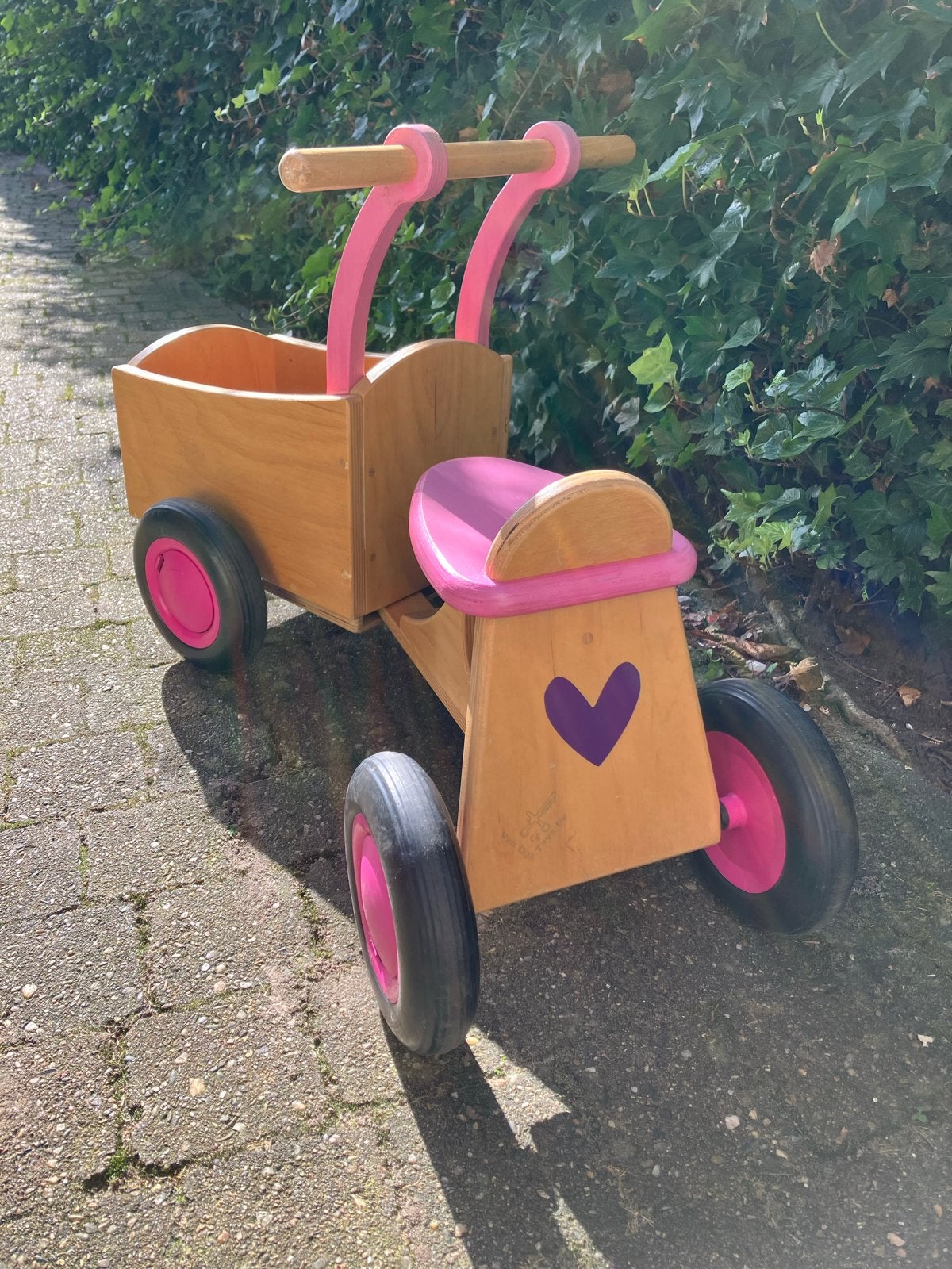 Houten bakfietsje, Ophalen, Gebruikt, Loopfiets
