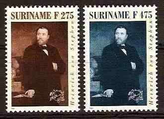 Suriname 916/7 postfris Heinrich von Stephan 1997, Ophalen of Verzenden, Postfris