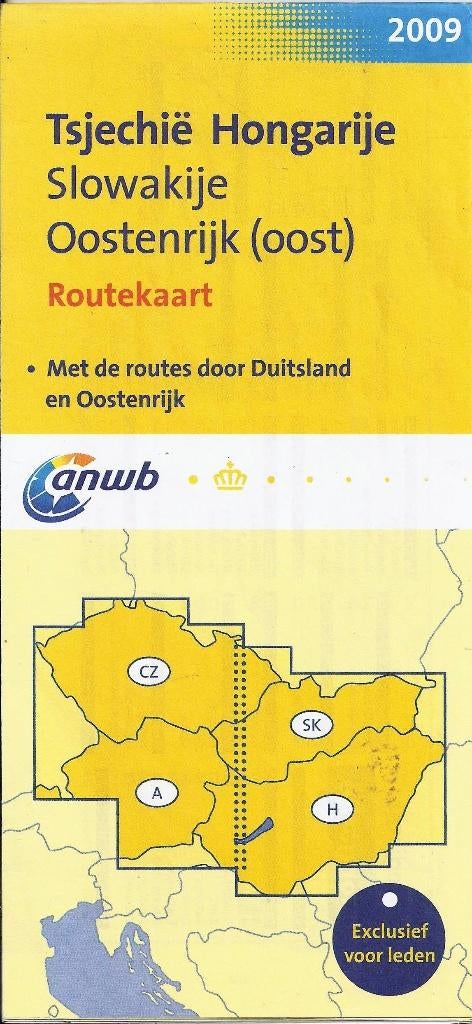 Pl1527 plattegrond Tsjechië Hongarije Slowakije 2009  -, Boeken, Atlassen en Landkaarten, Gelezen, 2000 tot heden, Ophalen of Verzenden