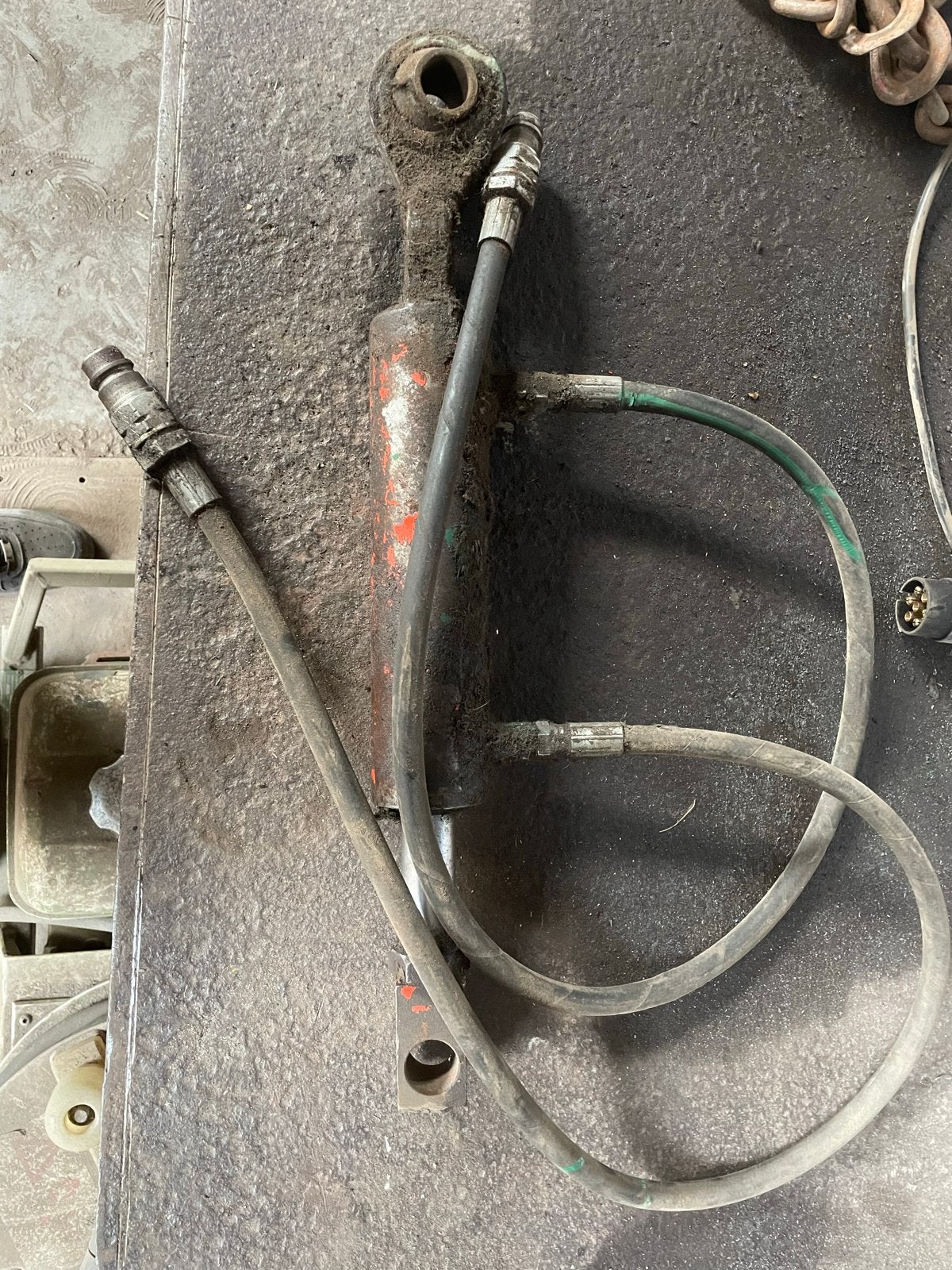 Hydraulische cilinder met slangen, Ophalen of Verzenden