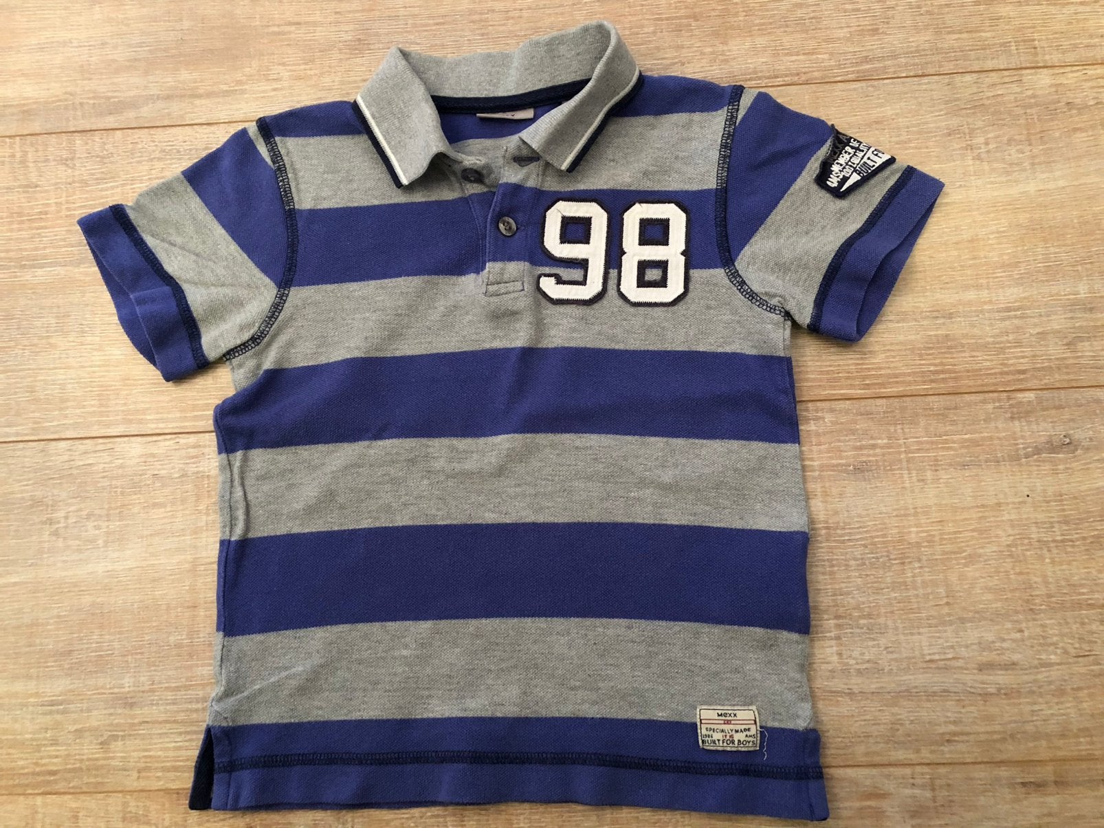 Als nieuw stoere Mexx polo shirt kraag paars grijs 98 104, Ophalen of Verzenden, Zo goed als nieuw, Jongen, Shirt of Longsleeve