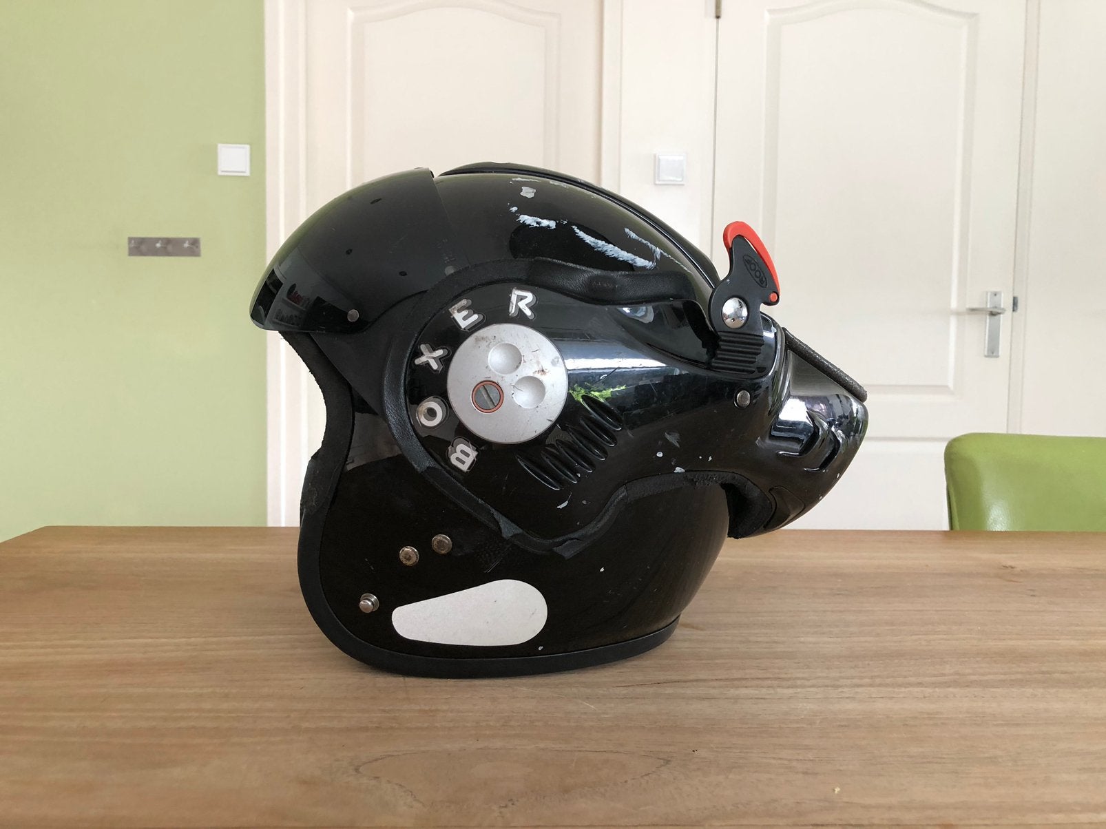 Roof Boxer - S - Glossy & Smoke, Motoren, Kleding | Motorhelmen, Ophalen of Verzenden, Tweedehands, Systeemhelm, Overige merken