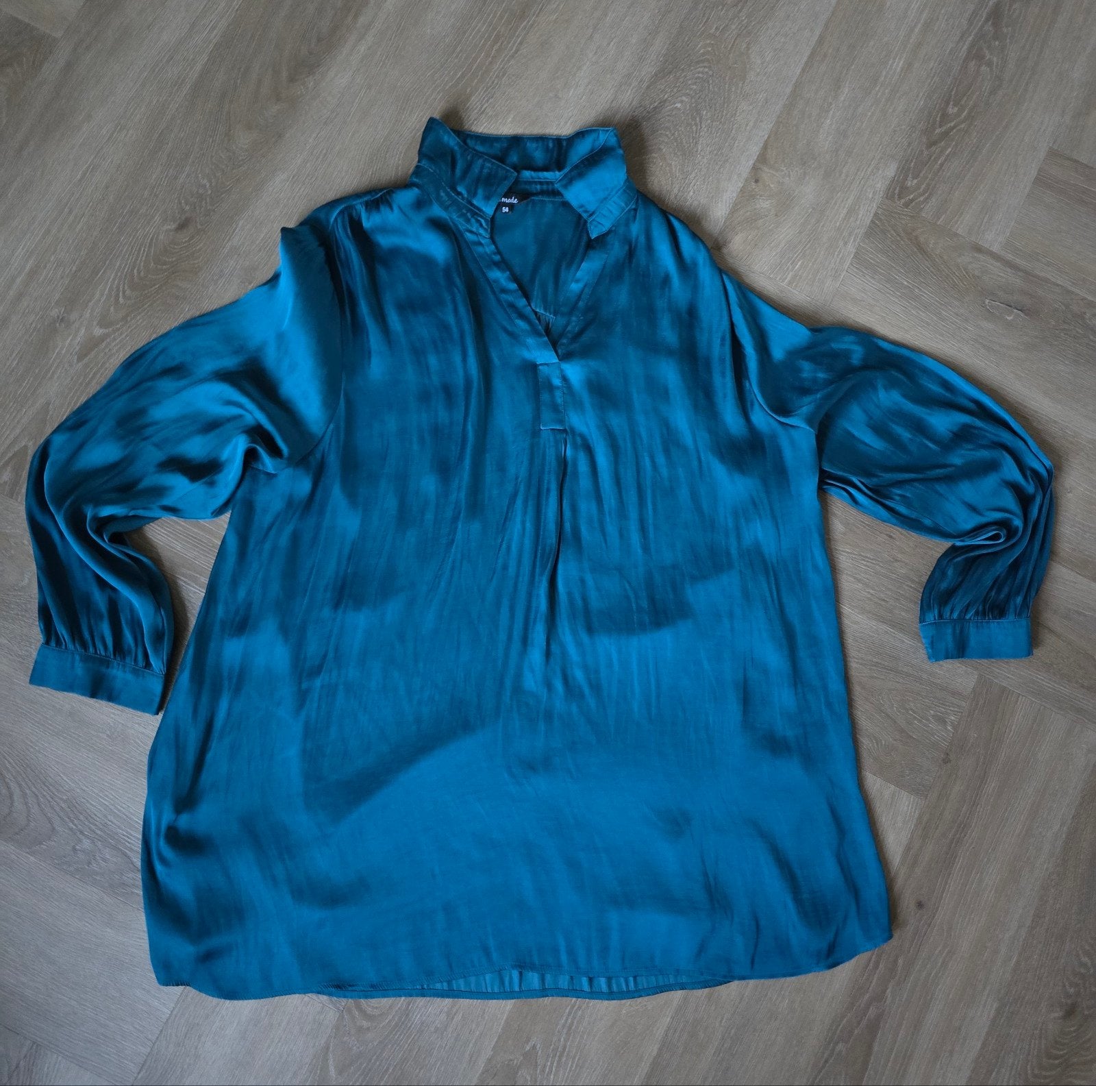 Blouse satijnlook MS Mode maat 54, Ophalen, Zo goed als nieuw, Zwart, Blouse of Tuniek