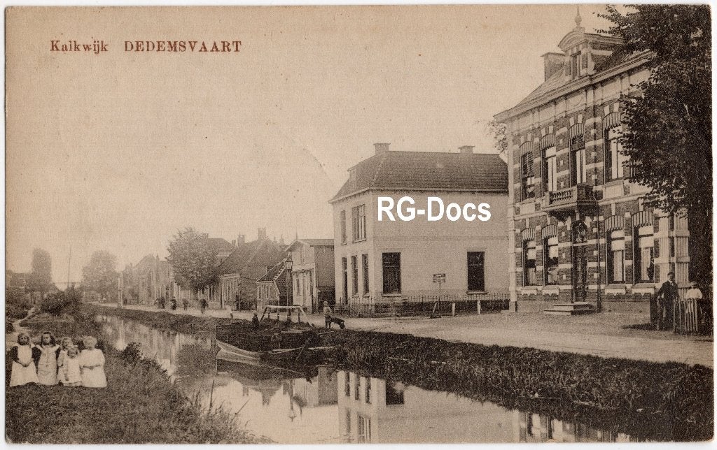 Ansichtkaart - Briefkaart Kanaal Dedemsvaart - Kalkwijk 1921, Ophalen of Verzenden, 1920 tot 1940, Gelopen, Overijssel