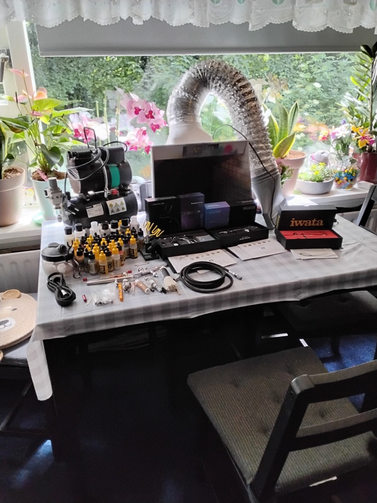 Complete Airbrush met alle toebehoren  zie advertentie, Hobby en Vrije tijd, Modelbouw | Overige, Ophalen of Verzenden, Groter dan 1:32
