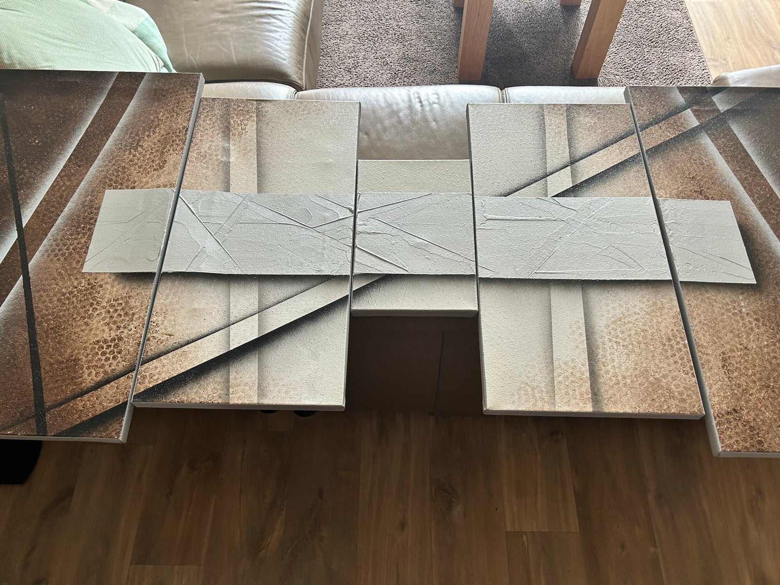 Mooi 5-luik geschilderd op canvas door N Satoo, Ophalen of Verzenden