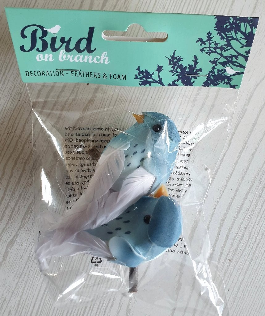Decoratie blauwe vogels op tak - leuk voor in de kerstboom, Diversen, Ophalen of Verzenden, Nieuw