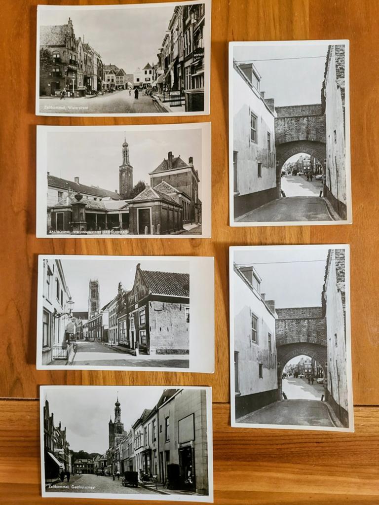 Set van 6 oude zwart-wit ansichtkaarten Zaltbommel, Ophalen of Verzenden, Voor 1920, Ongelopen, Gelderland