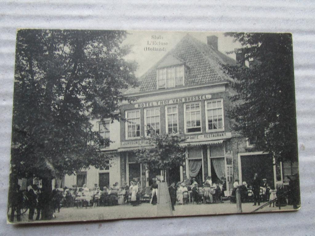 Ansichtkaart Sluis L'' Ecluse (Holland) Hotel Hof v Brussel, Verzenden, Voor 1920, Ongelopen, Zeeland