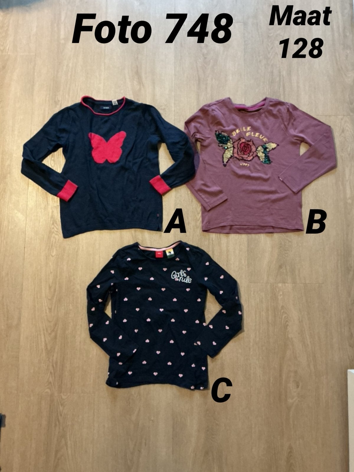 Longsleeve meisje maat 128 zgan *foto 748*, Kinderen en Baby's, Kinderkleding | Maat 128, Ophalen of Verzenden, Zo goed als nieuw