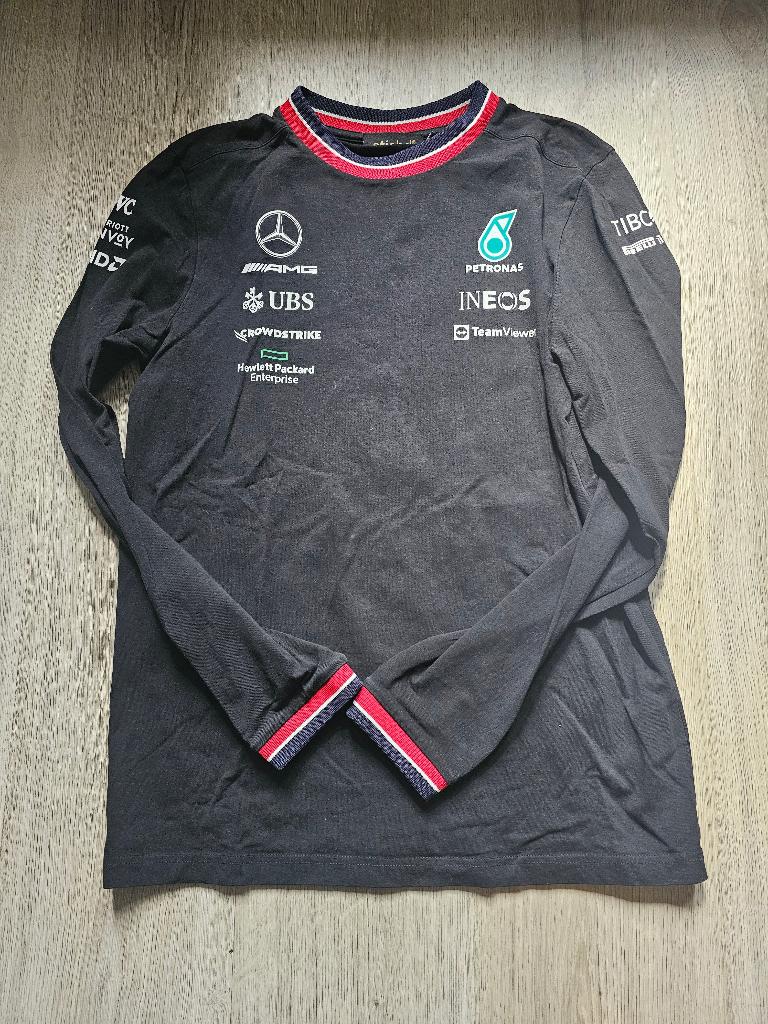 Mercedes F1 shirt maat M lange mouw, Kleding | Heren, Zwart, Tommy Hilfiger, Zo goed als nieuw, Verzenden