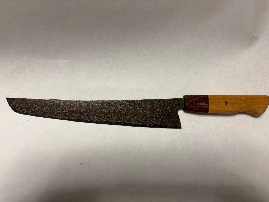 japanse keukenmes koper Damascus, Overige materialen, Los bestek, Keukenmes, Nieuw