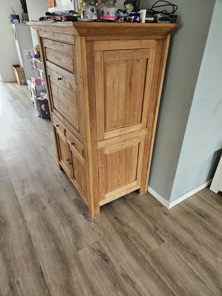 Prachtige massief houten computerkast / thuiswerkplek, Ophalen, Gebruikt, 70 tot 120 cm, Landelijk