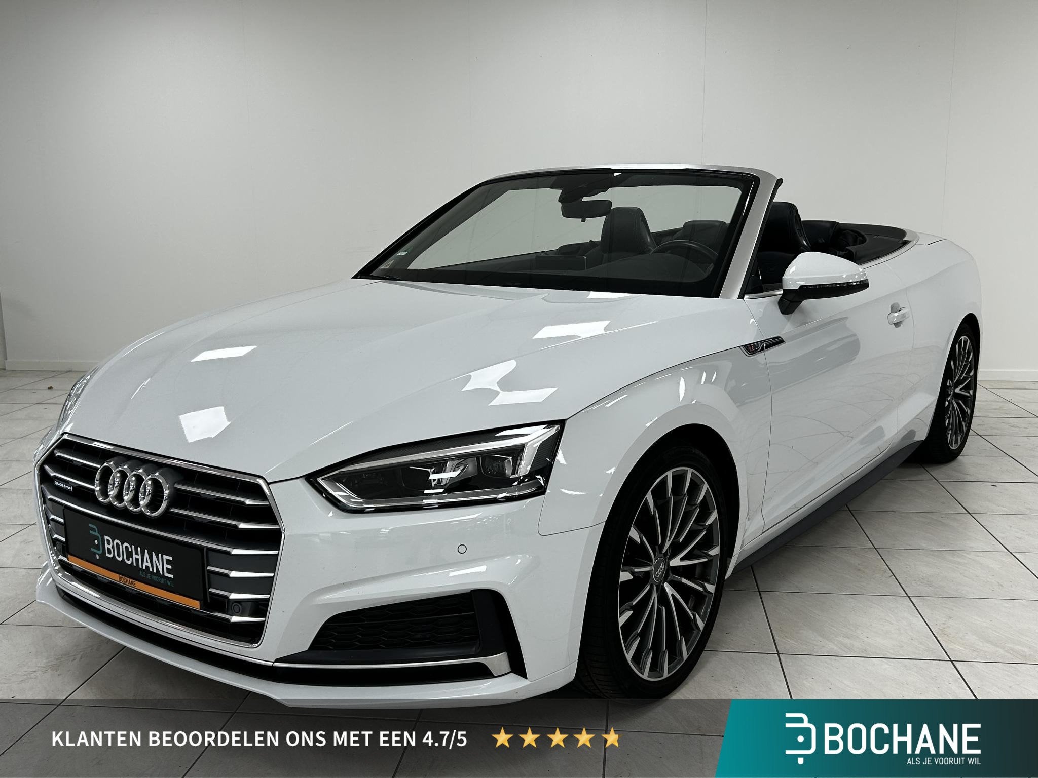 Audi A5 Cabriolet 2.0 TFSI MHEV 3x S-Line | RS ZETELS | TREK, Auto's, Audi, Gebruikt, 4 stoelen, Wit, Bedrijf