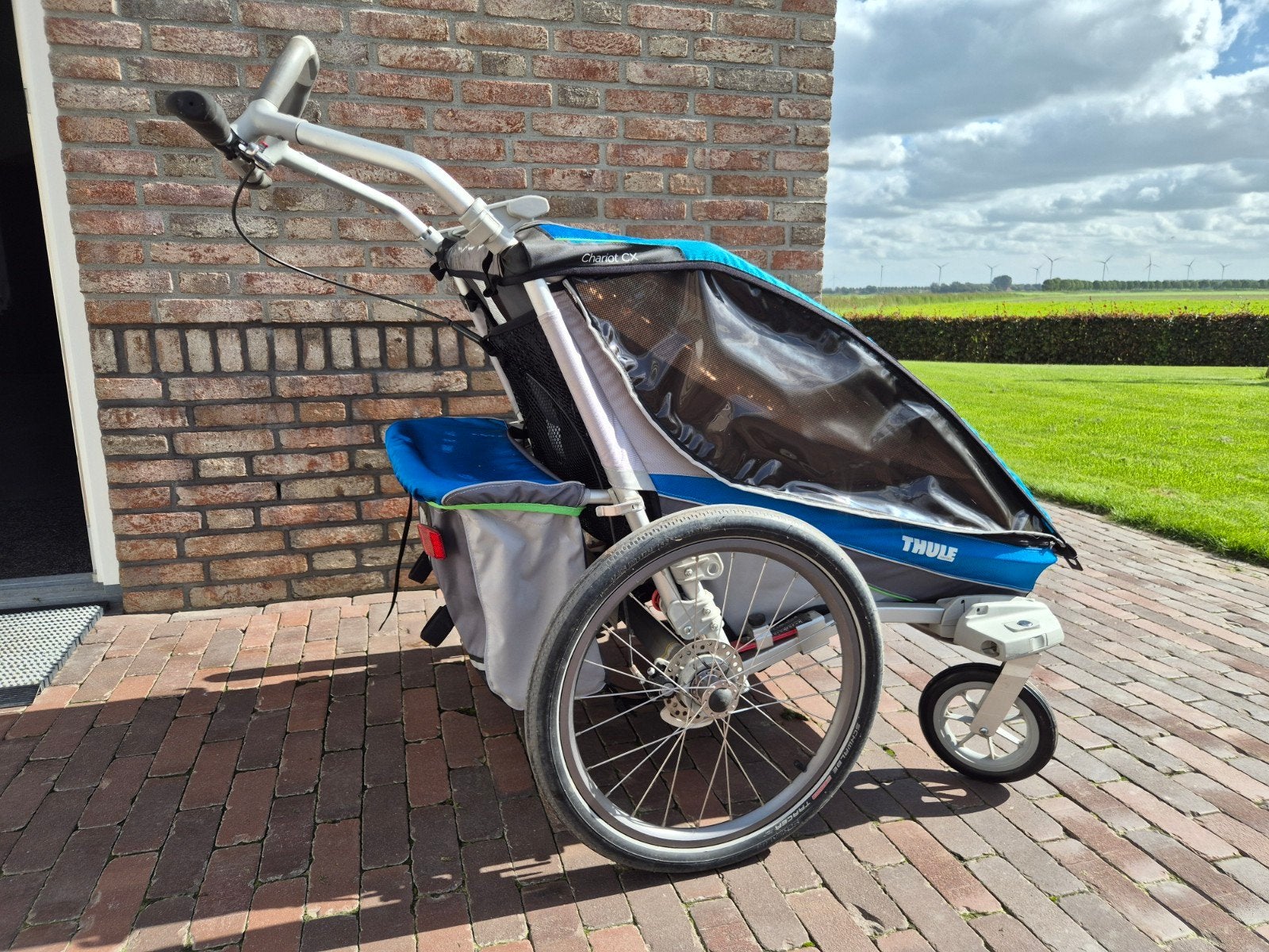 Thule Chariot Cross 1 Kinderkar - Blauw/Grijs, Ophalen, Minder dan 20 kg, Vering, Zo goed als nieuw