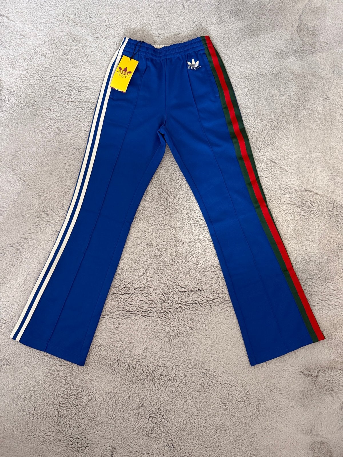 Gucci x Adidas Blauwe Flare Sweatpants XS - Nieuw met labels, Kleding | Dames, Blauw, Nieuw, Ophalen of Verzenden, Maat 34 (XS) of kleiner