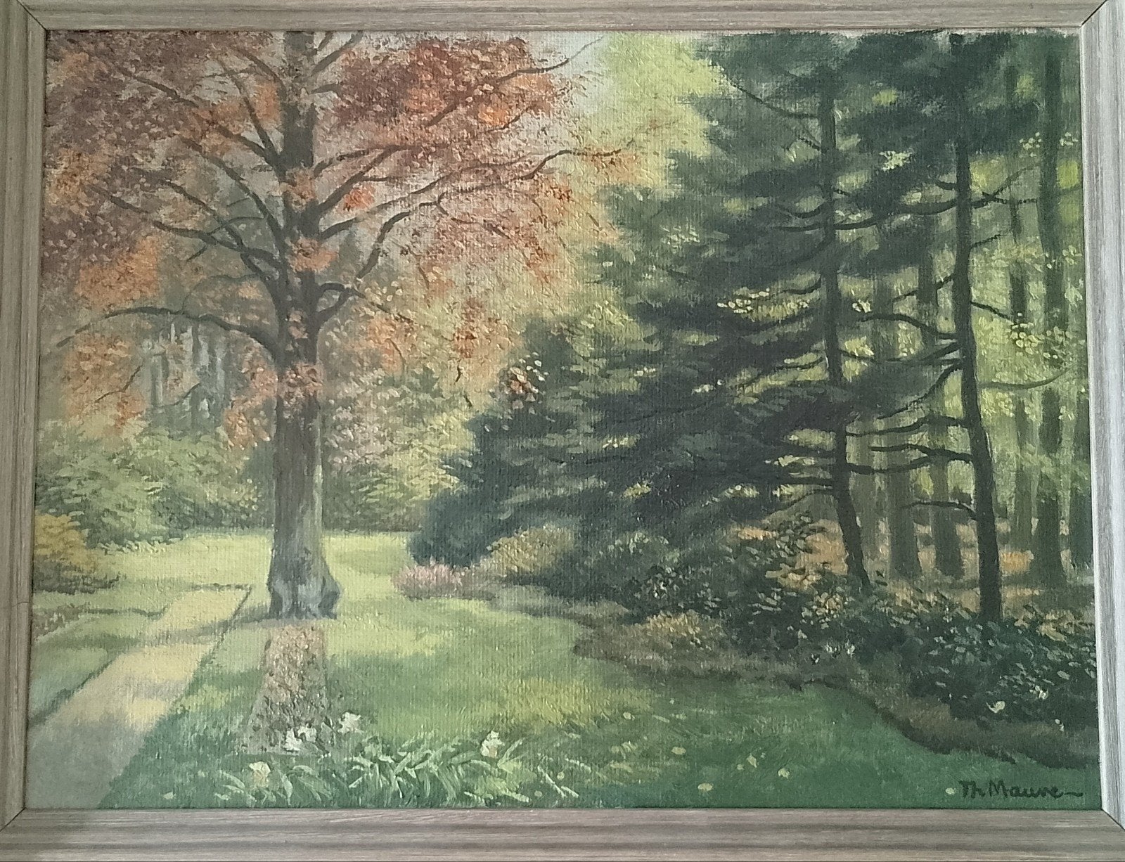 Thijs Mauve olieverf, Ingelijst, Doek, Ophalen of Verzenden, Landschap