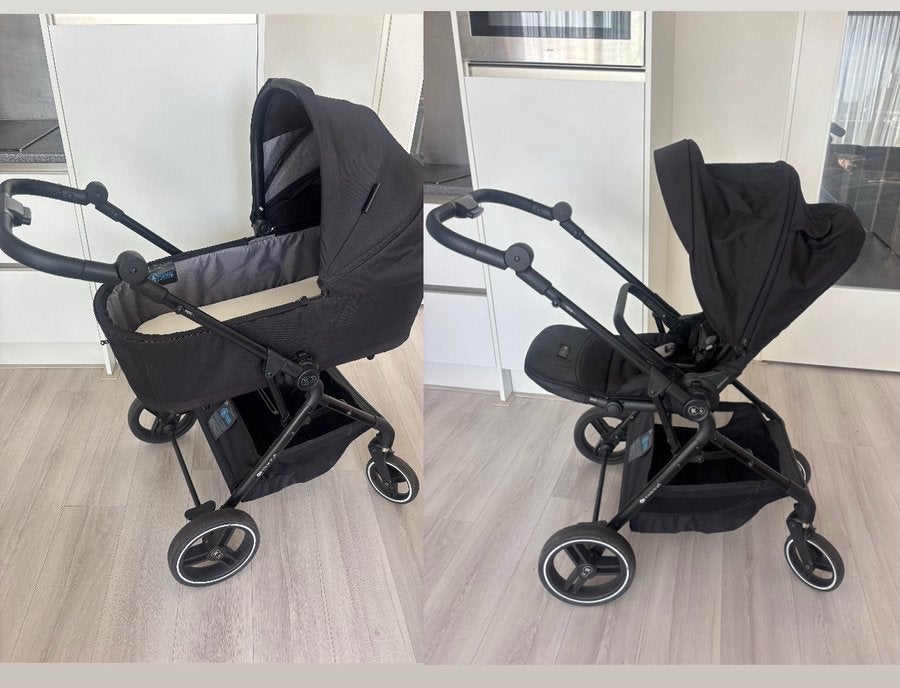 Foto 2 van Kinderkraft yoxi 2-in1 zwarte kinderwagen