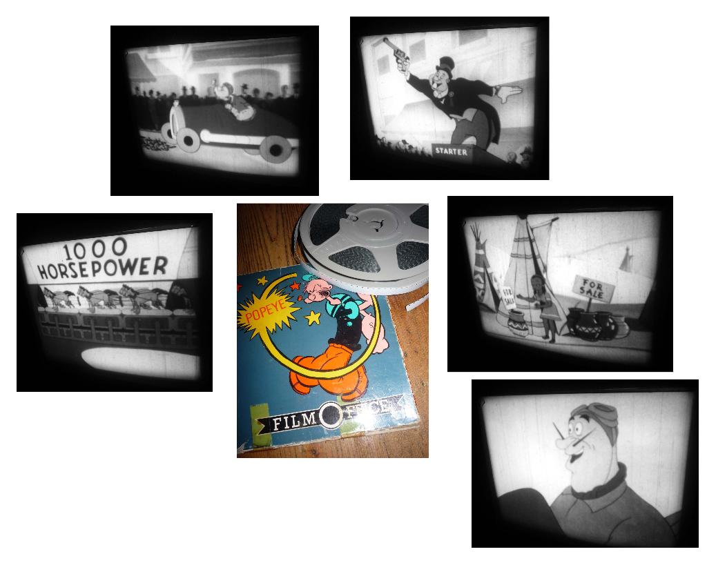 8mm film oude Popeye Le Bolide - RaceCar - 60mtr, Ophalen of Verzenden, 8mm film
