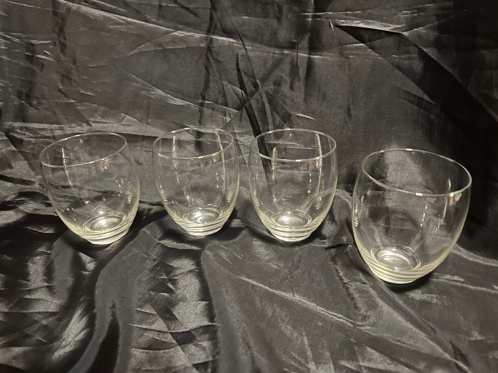 Art Deco stijl Set van 4 Copier Leerdam drinkglas - Candor, Ophalen of Verzenden, Gebruikt, Waterglas