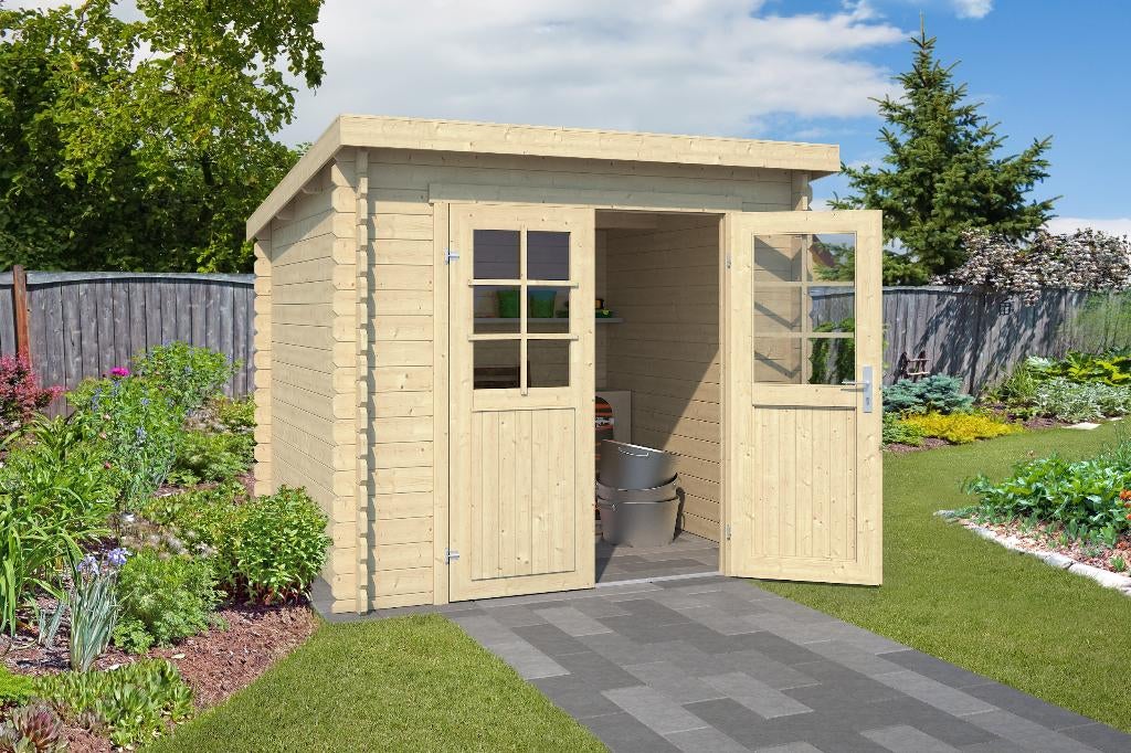 Blokhut Indi 230x230 Onbehandeld vuren, Verzenden, Nieuw