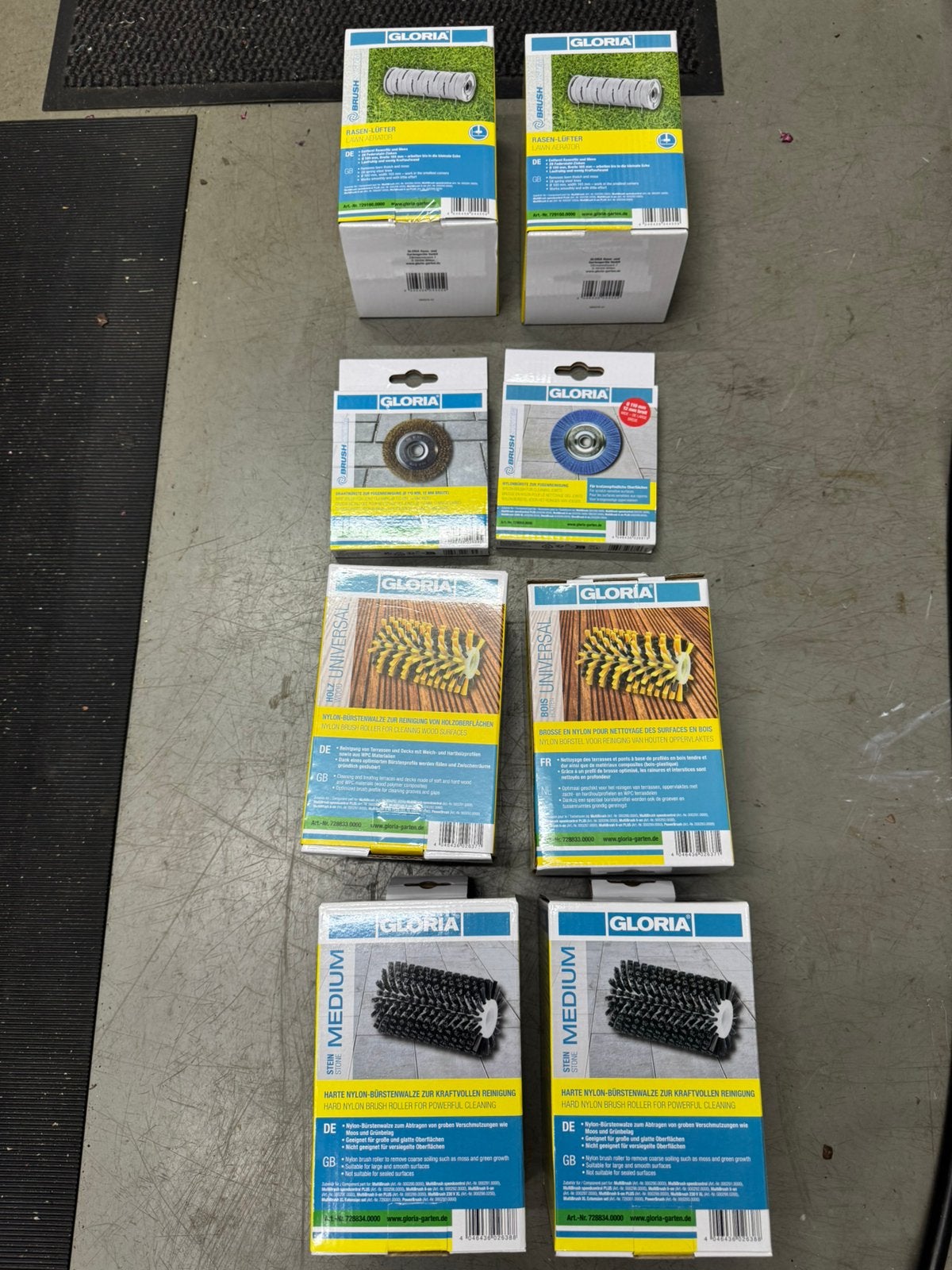 GLORIA multibrush borstels,2xsteen,2xhout,2xgras,2xvoegen, Ophalen of Verzenden, Nieuw, Elektrisch