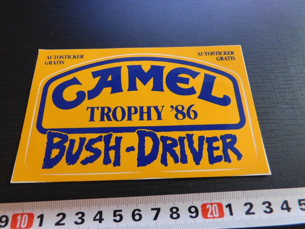 sticker CAMEL Trophy '86  BUSH - DRIVER, Ophalen, Zo goed als nieuw