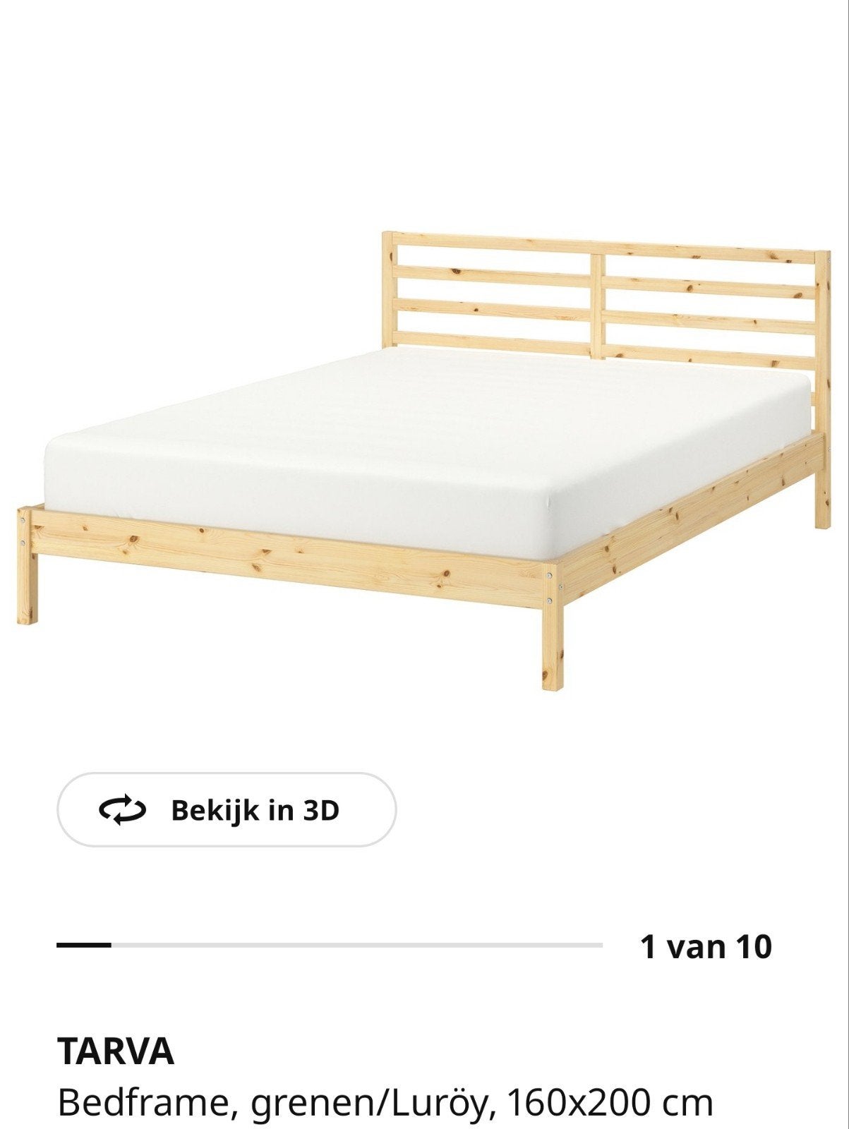 Ikea Tarva bed 160x200, Ophalen, Gebruikt, Tweepersoons, 160 cm
