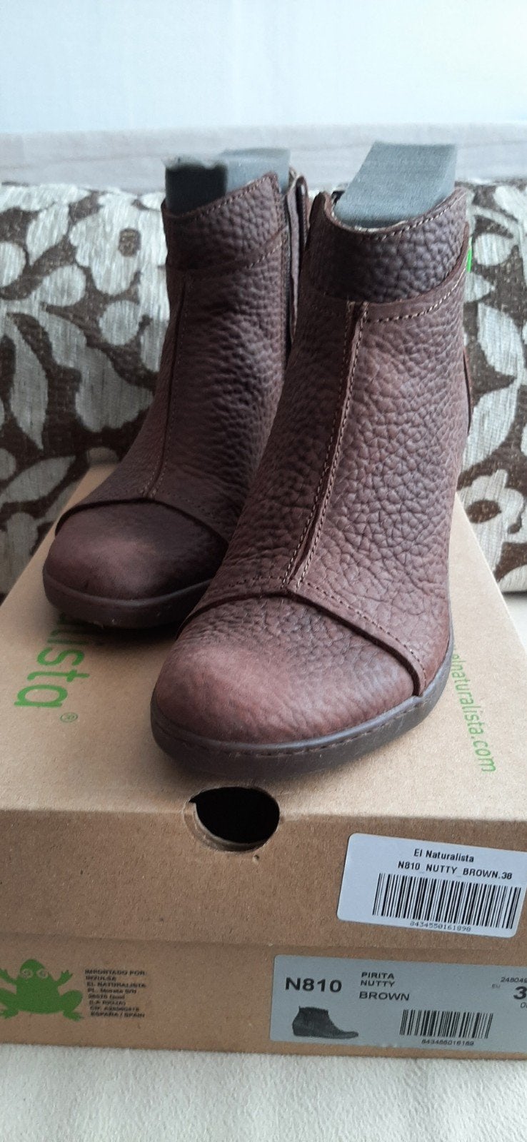 El Naturalista N810 Pirita Nutty Brown Enkellaarzen, Bruin, Lage of Enkellaarzen, Nieuw, El Naturalista