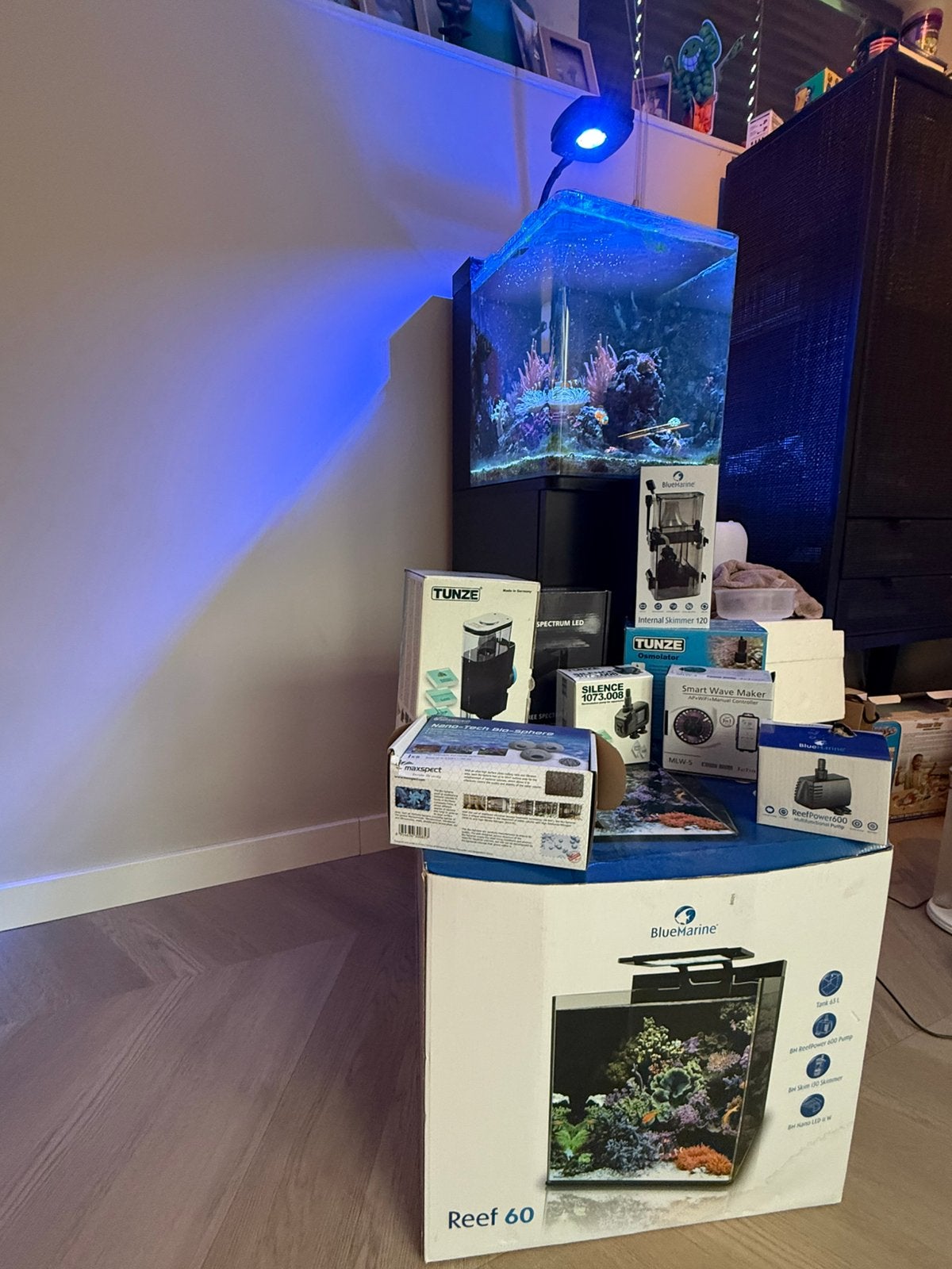Blue Marine Reef 60 zeeaquarium – compleet en veel techniek!, Dieren en Toebehoren, Ophalen, Gebruikt